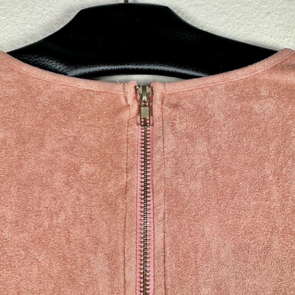 Lilian Pink Suede Deep V-Neck Dress 1X - Picture 6 of 13
